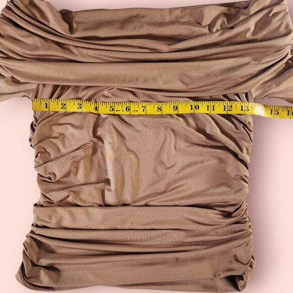 VTG y2k cha cha vente coquette goddess romantic off the shoulder Bardot top sz M - Picture 3 of 7